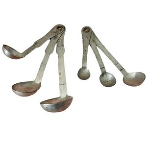 Rare Vintage Americana  C.1900 Tin Measuring Spoons